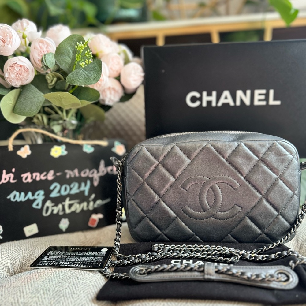 CHANEL Diamond Stitch Camera Bag in Dark Silver Grey*PRICE is FIRM*